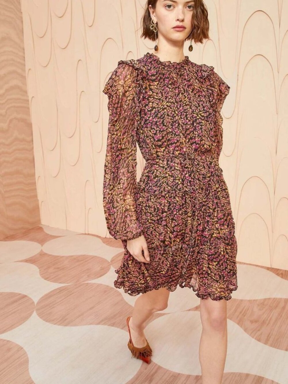 NWOT ULLA JOHNSON Gaelle Silk Mini Dress in Pomegranate XS $690